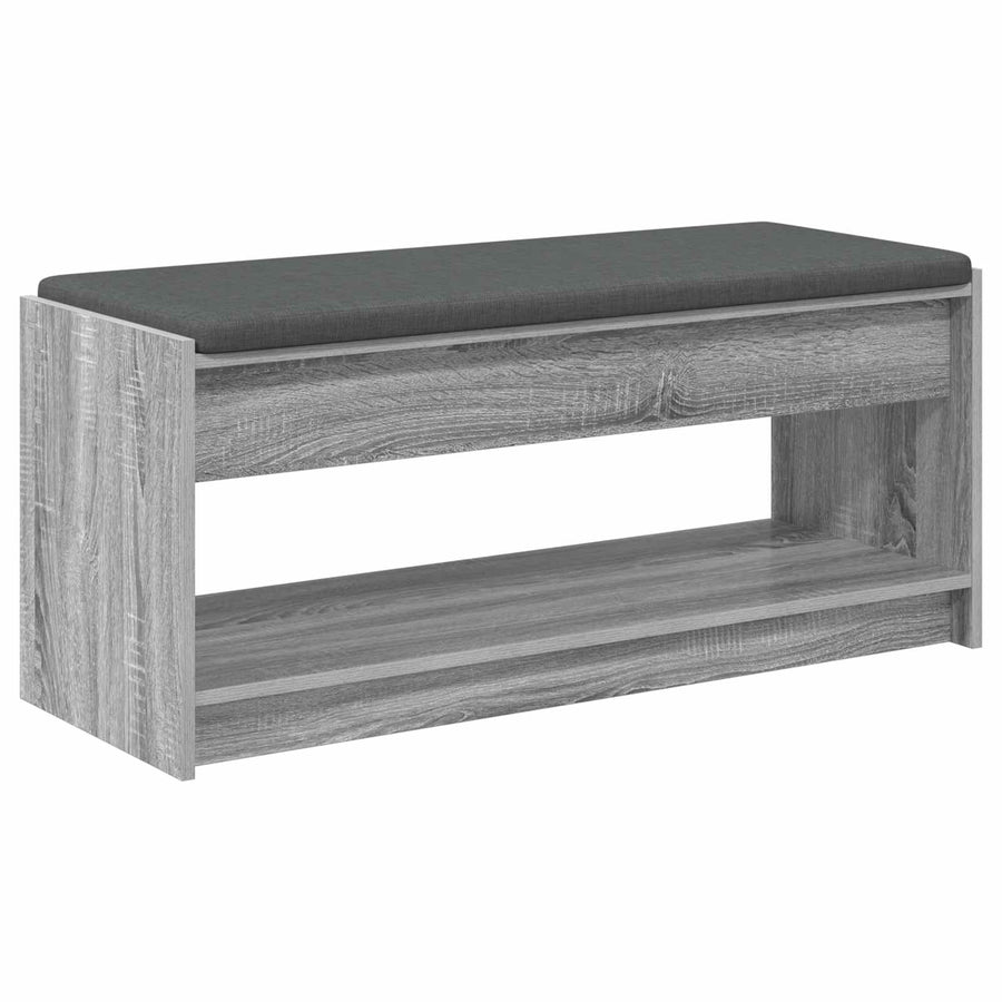 Halbank met kussen met plank Grijs Sonoma 100 x 38 x 46 cm