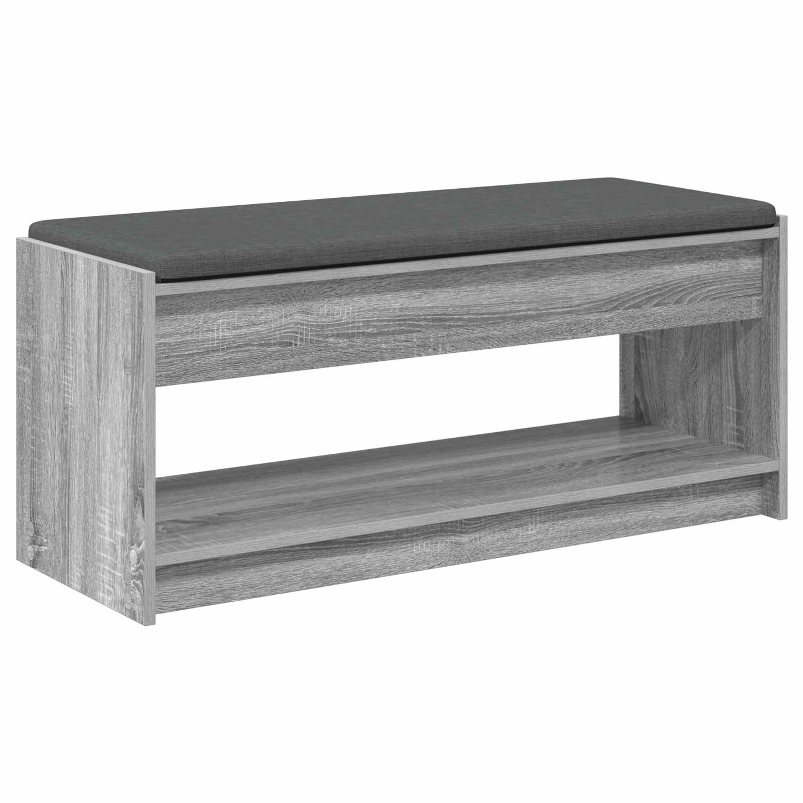 Halbank met kussen met plank Grijs Sonoma 100 x 38 x 46 cm