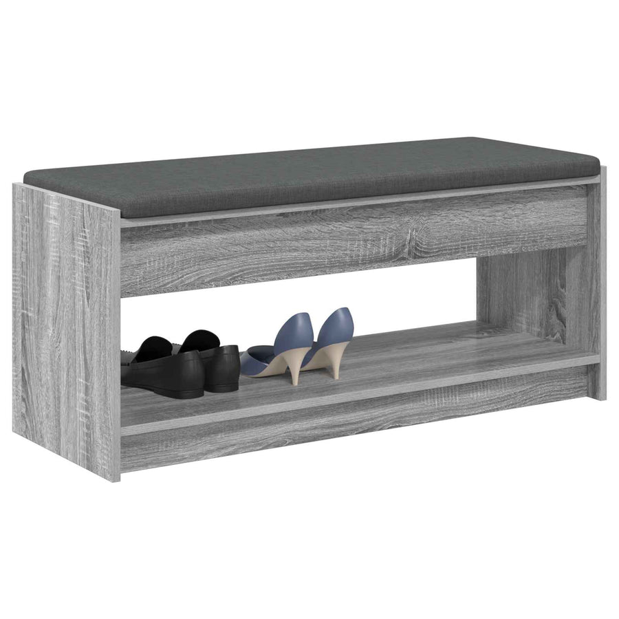 Halbank met kussen met plank Grijs Sonoma 100 x 38 x 46 cm