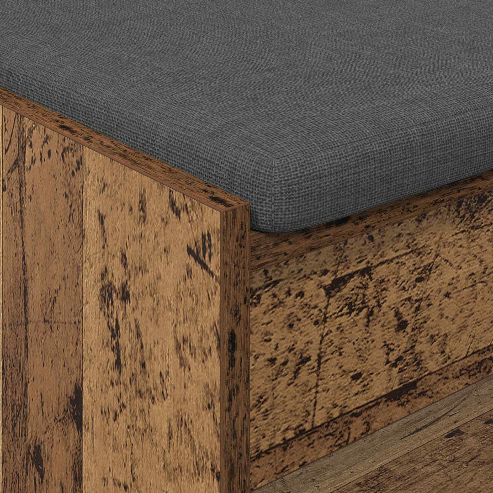 Halbank met kussen met plank Oudhout 103 x 38 x 45 cm
