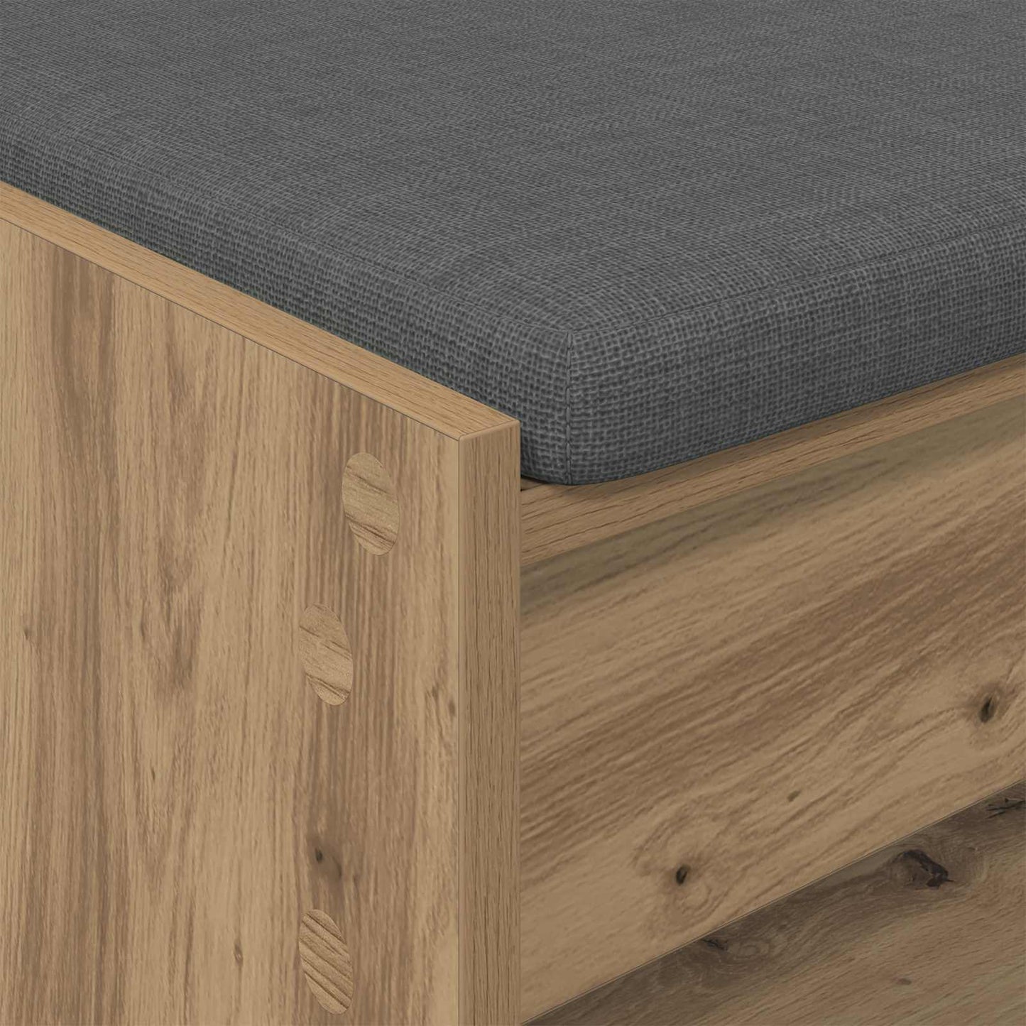 Halbank met kussen met plank Artisan Eiken 100 x 38 x 46 cm