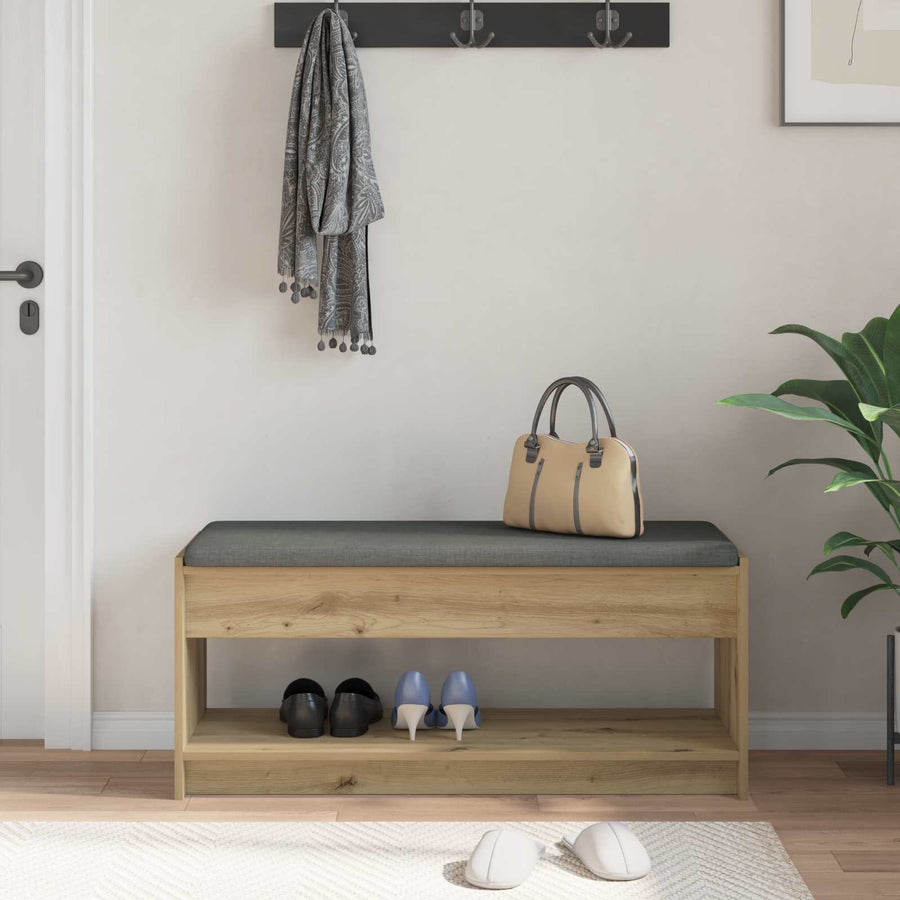 Halbank met kussen met plank Artisan Eiken 100 x 38 x 46 cm