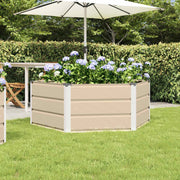 Plantenbak 129x129x45 cm staal ivoor
