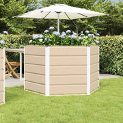 Plantenbak 129x129x75 cm staal ivoor
