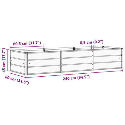 Plantenbak Ivoor 240 x 80 x 45 cm Staal