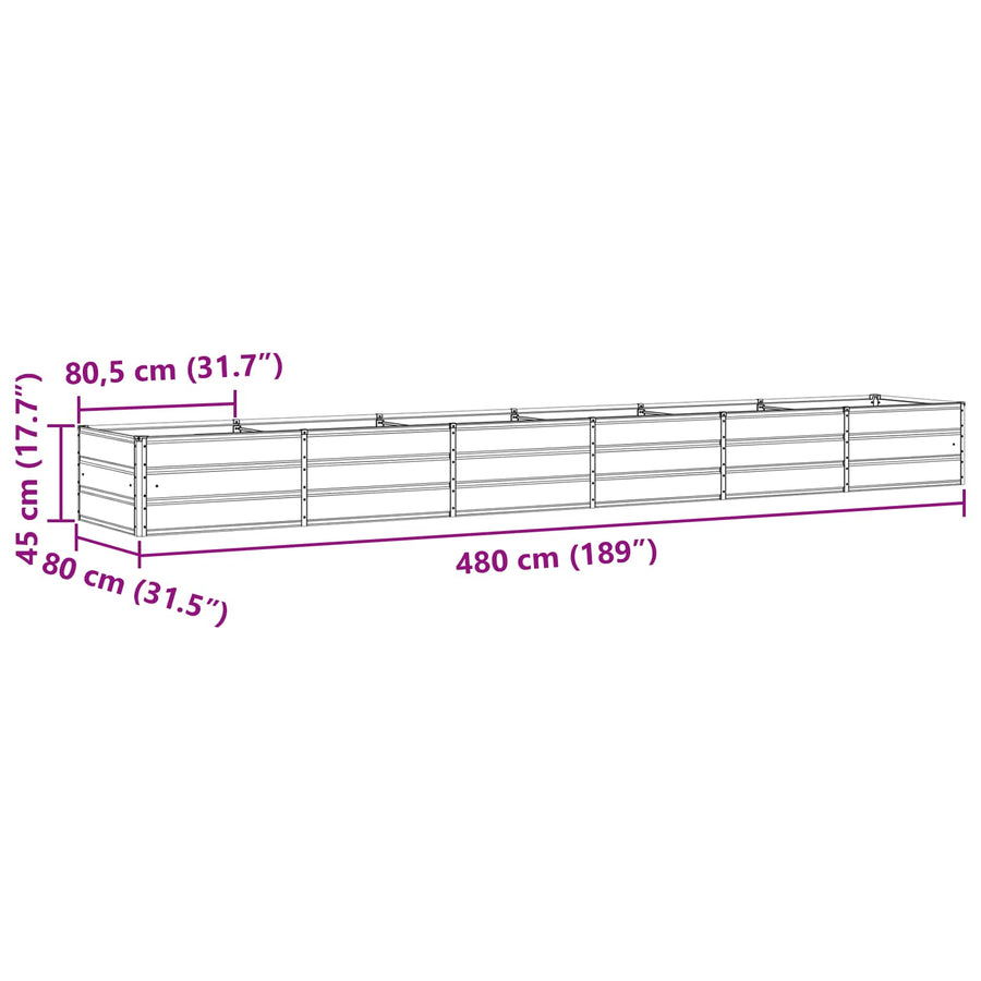 Plantenbak Ivoor 480 x 80 x 45 cm Staal