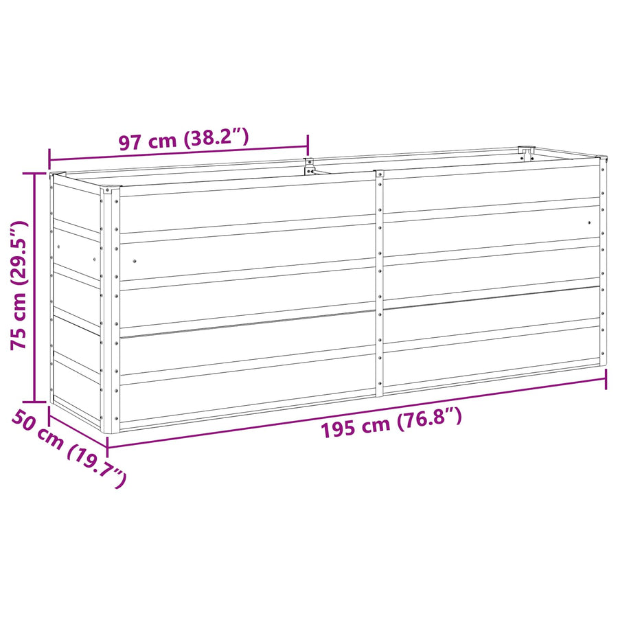Plantenbak Ivoor 480 x 50 x 45 cm Gegalvaniseerd staal