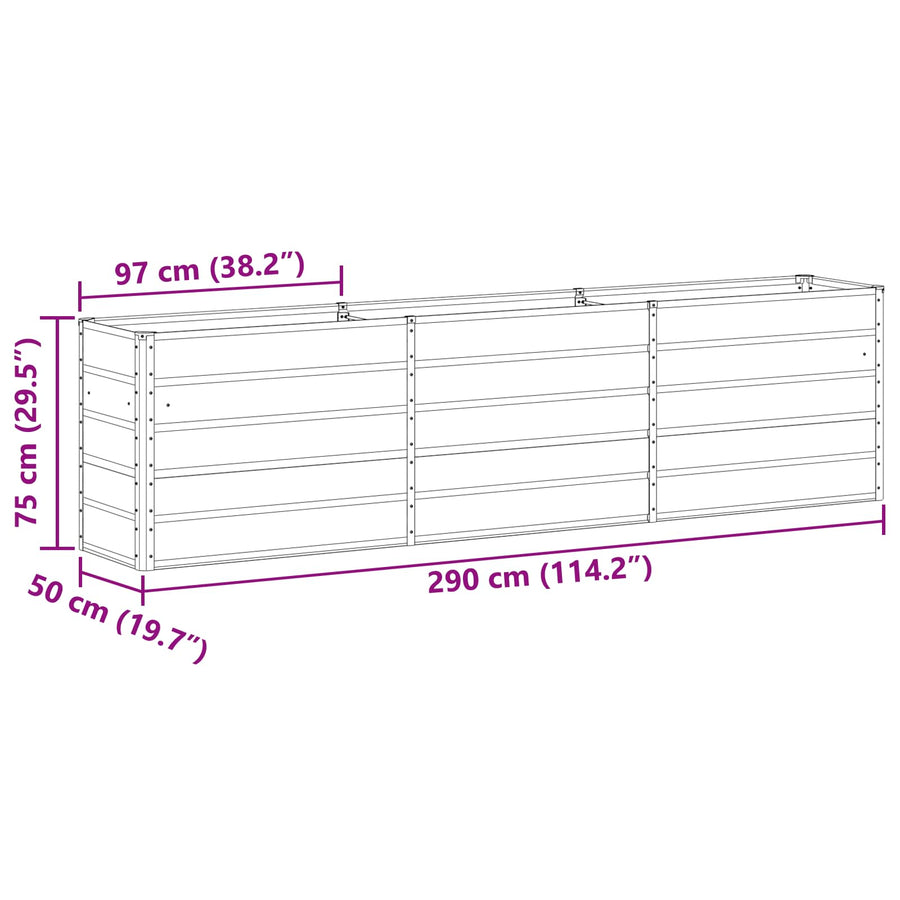 Plantenbak Ivoor 480 x 50 x 45 cm Gegalvaniseerd staal