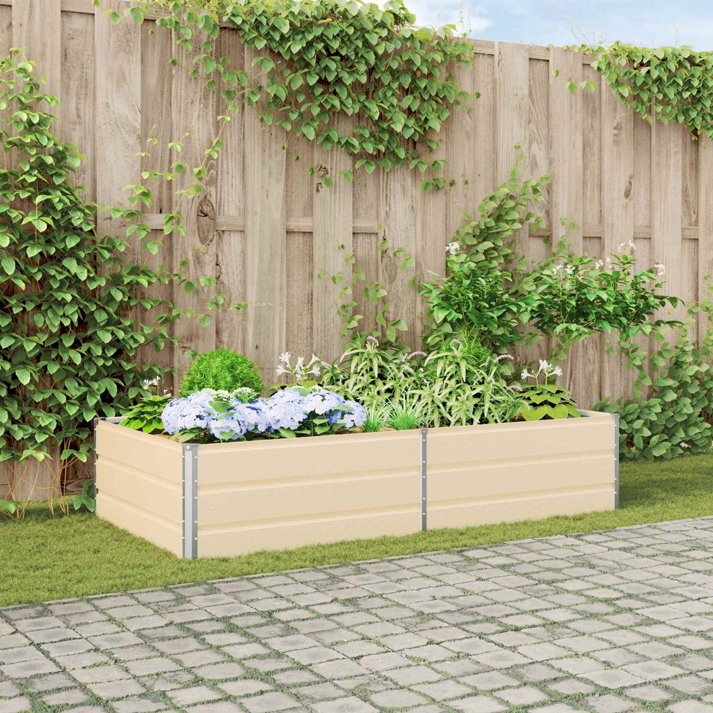 Plantenbak Ivoor 195 x 100 x 45 cm Gegalvaniseerd staal