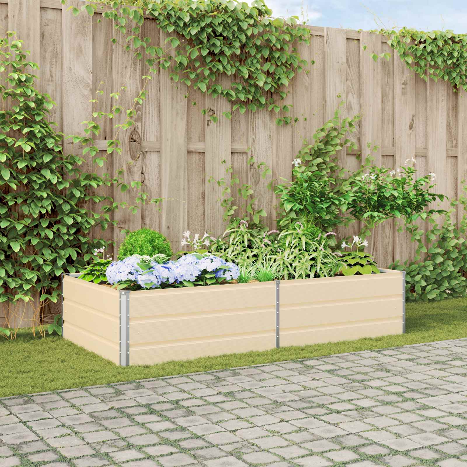 Plantenbak Ivoor 195 x 100 x 45 cm Gegalvaniseerd staal