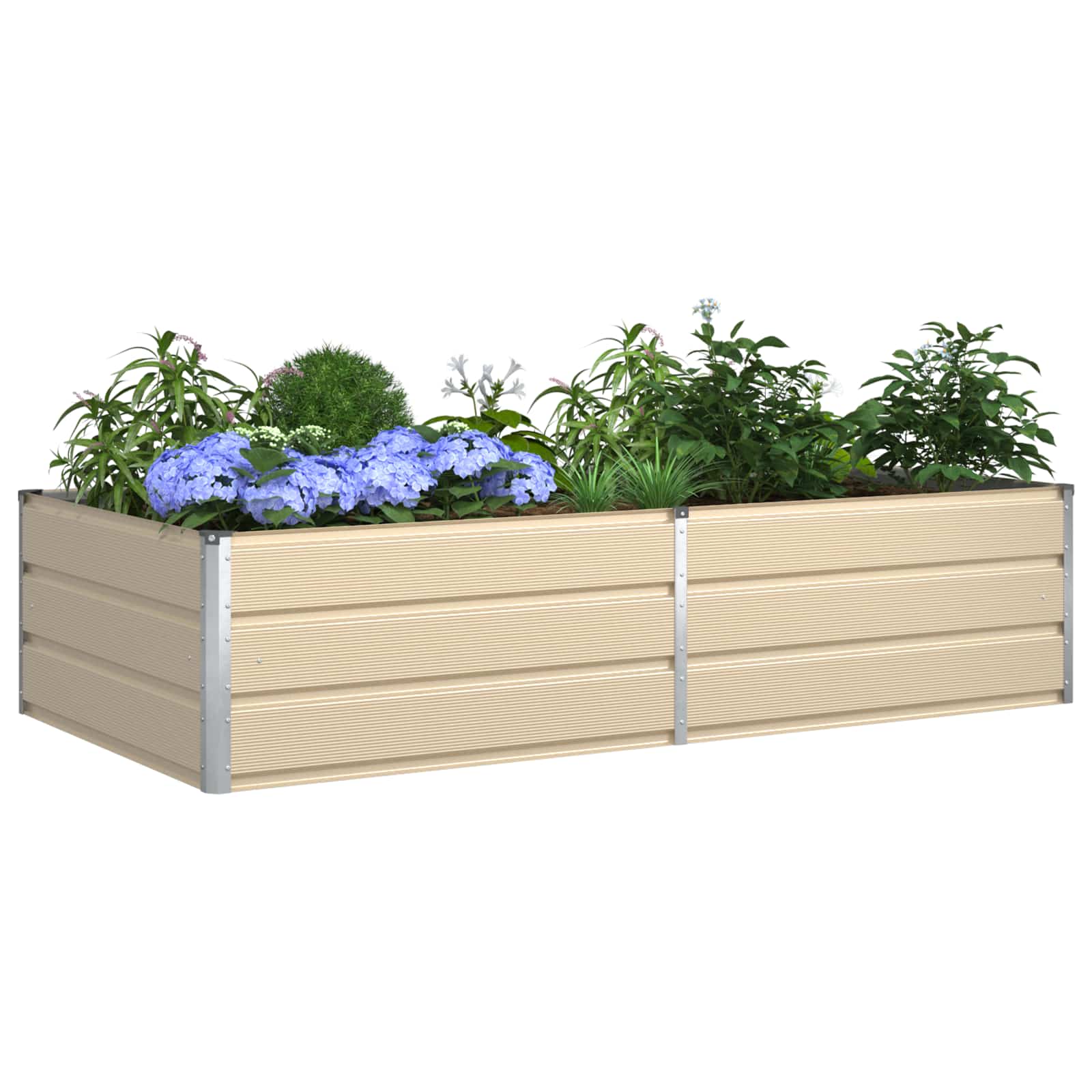 Plantenbak Ivoor 195 x 100 x 45 cm Gegalvaniseerd staal