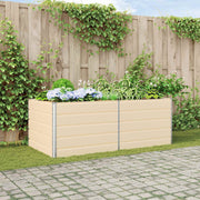 Plantenbak 195x100x45 cm gegalvaniseerd staal ivoor