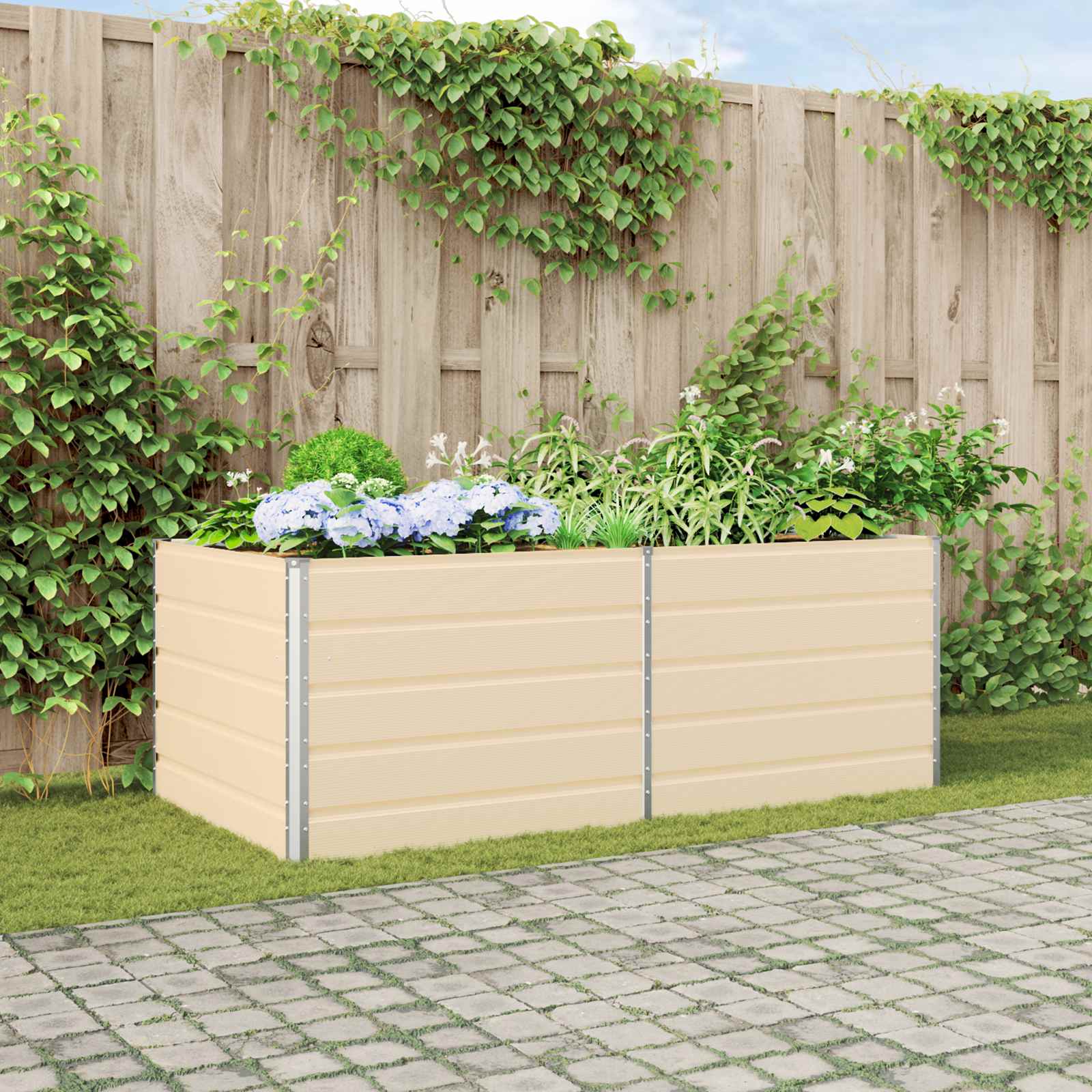 Plantenbak Ivoor 195 x 100 x 45 cm Gegalvaniseerd staal