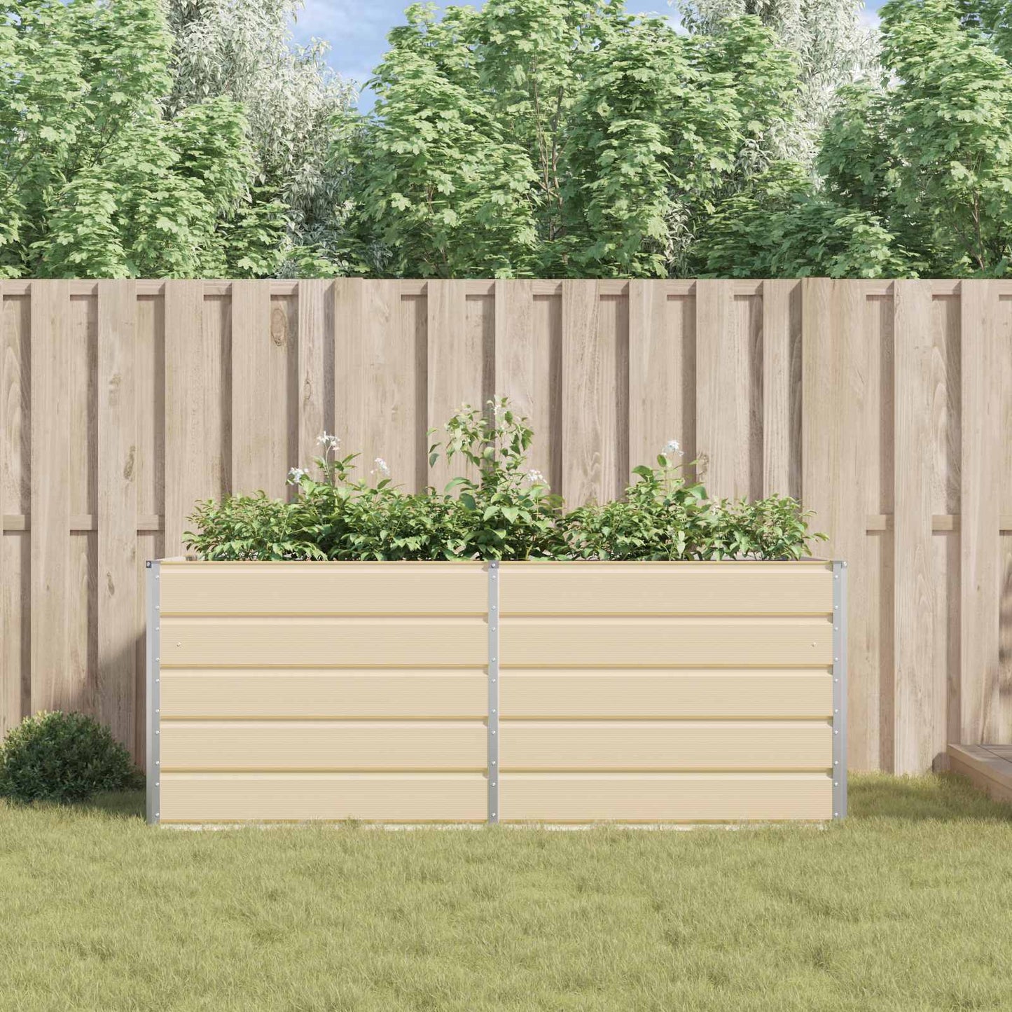 Plantenbak Ivoor 195 x 100 x 45 cm Gegalvaniseerd staal