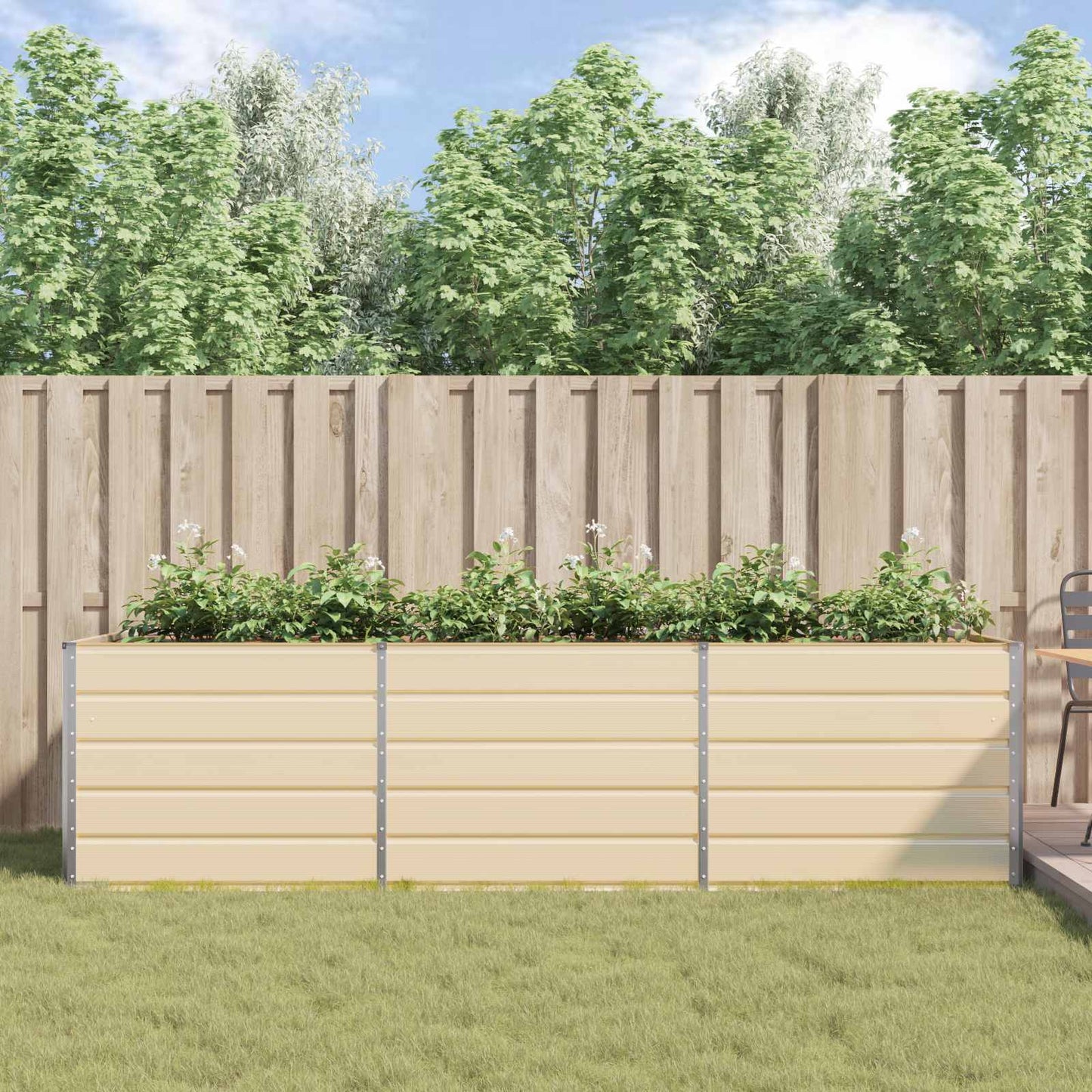 Plantenbak Ivoor 195 x 100 x 45 cm Gegalvaniseerd staal