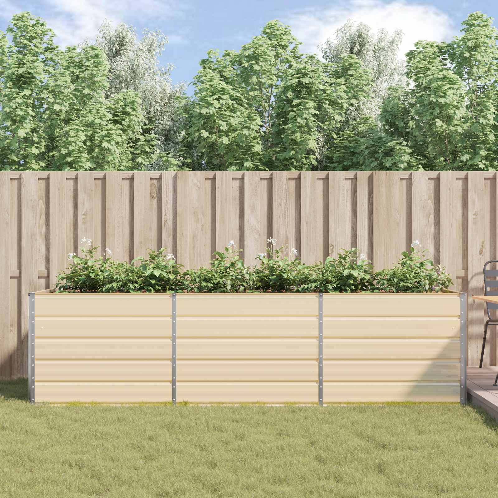 Plantenbak Ivoor 195 x 100 x 45 cm Gegalvaniseerd staal