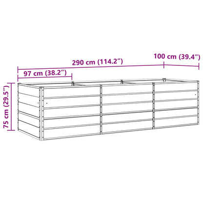 Plantenbak Ivoor 195 x 100 x 45 cm Gegalvaniseerd staal