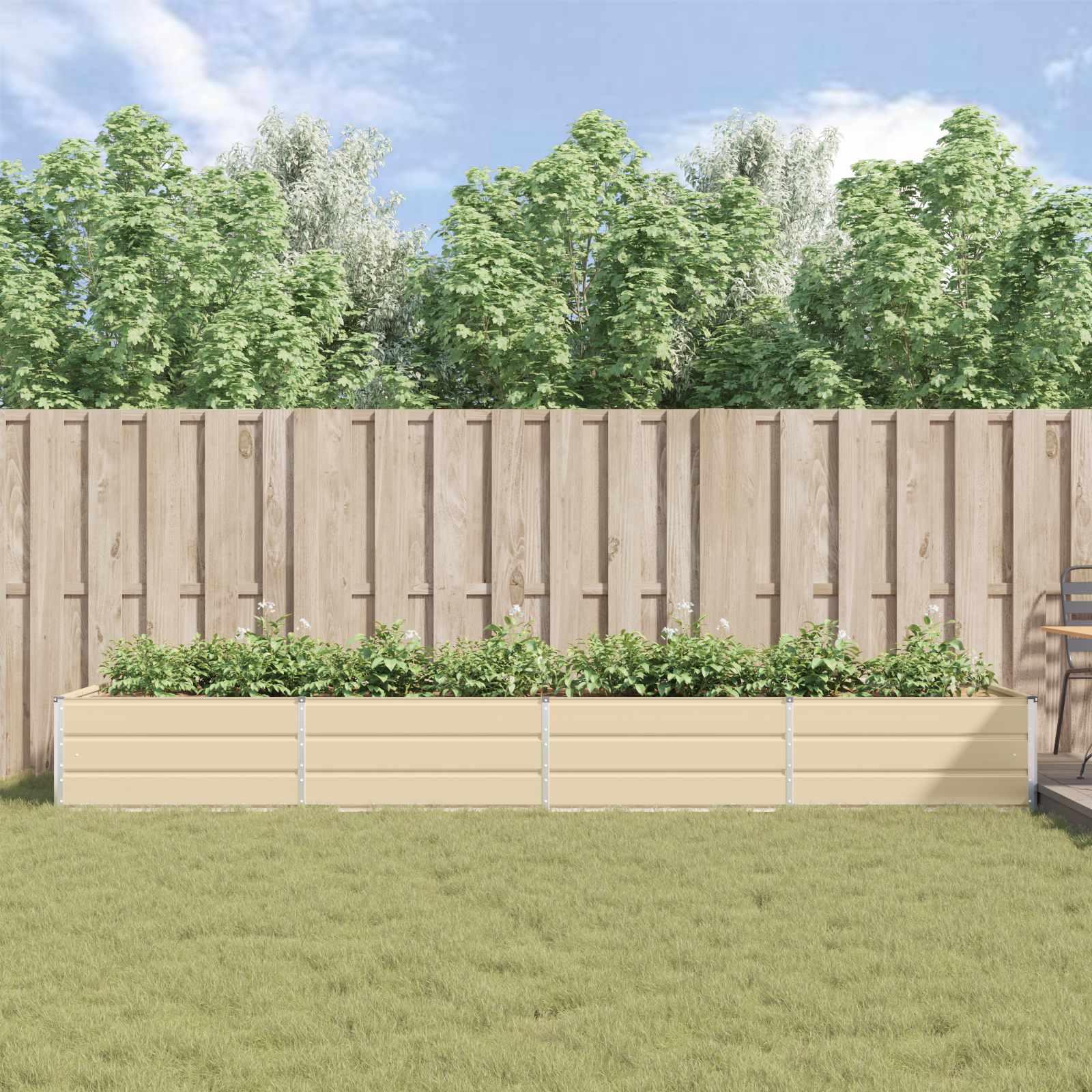 Plantenbak Ivoor 195 x 100 x 45 cm Gegalvaniseerd staal