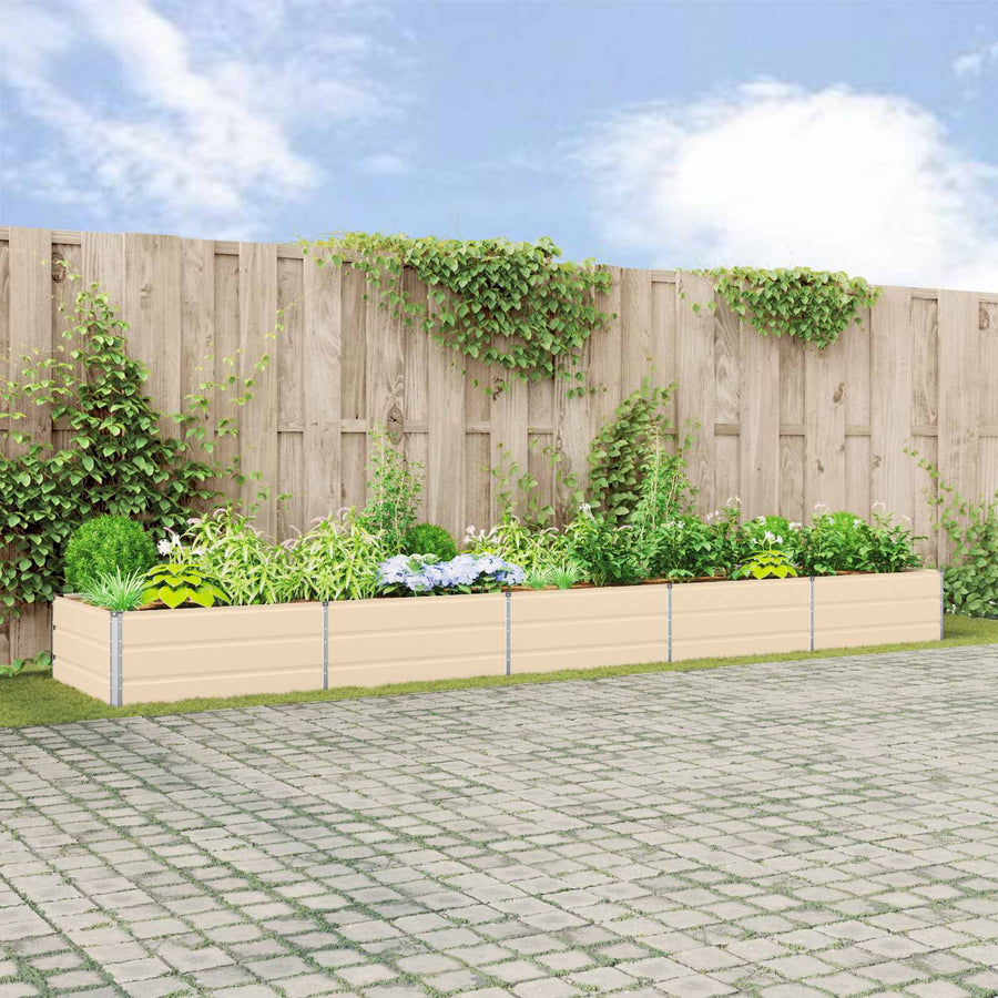 Plantenbak Ivoor 195 x 100 x 45 cm Gegalvaniseerd staal