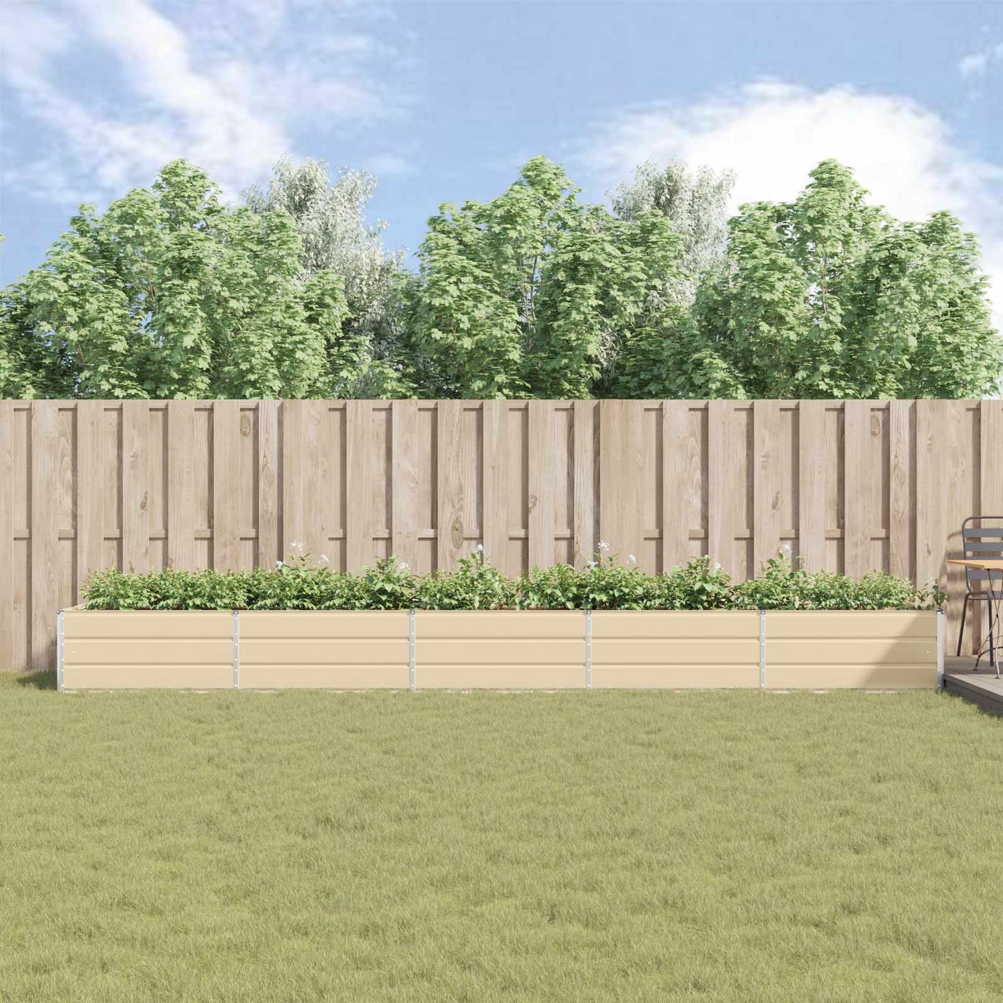 Plantenbak Ivoor 195 x 100 x 45 cm Gegalvaniseerd staal