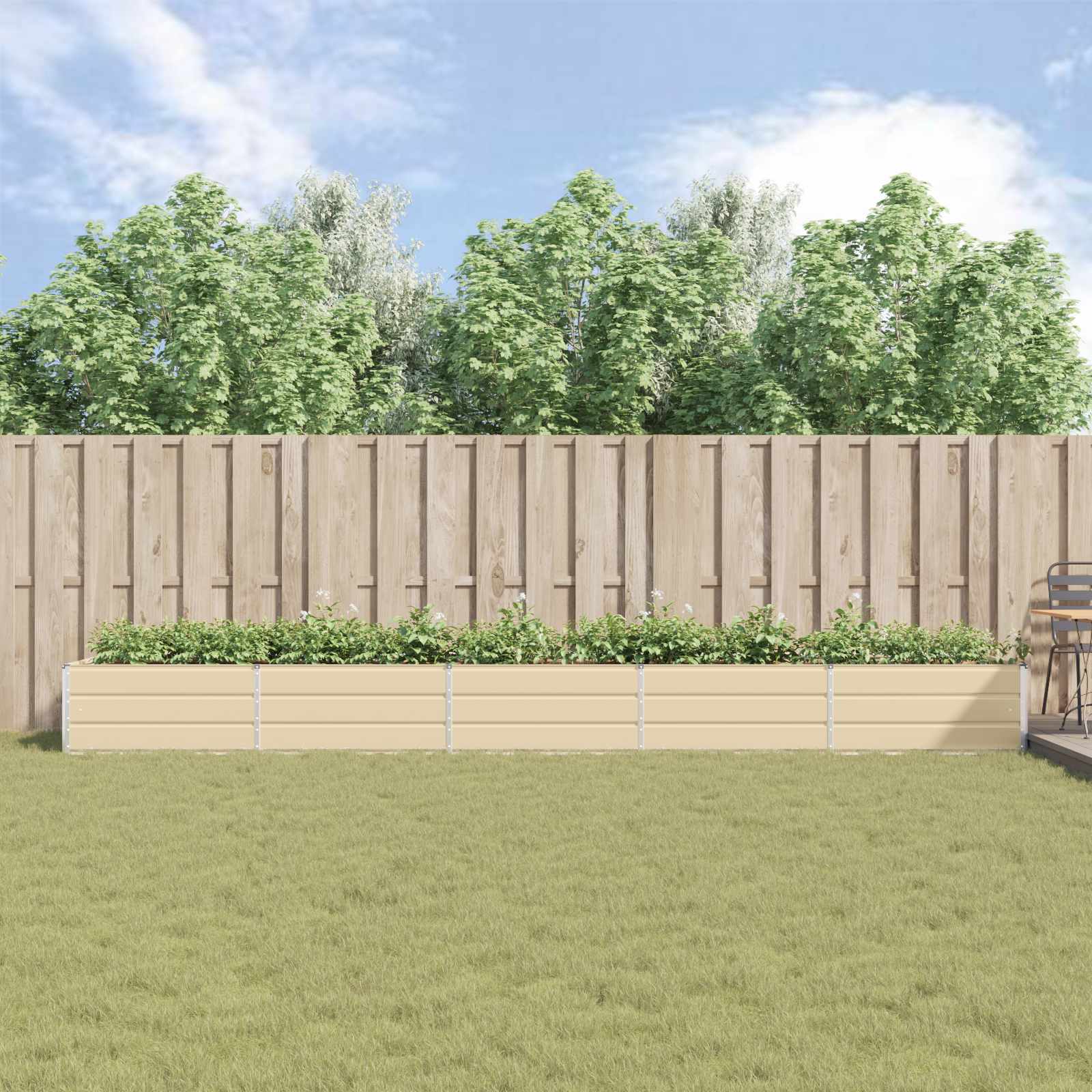 Plantenbak Ivoor 195 x 100 x 45 cm Gegalvaniseerd staal