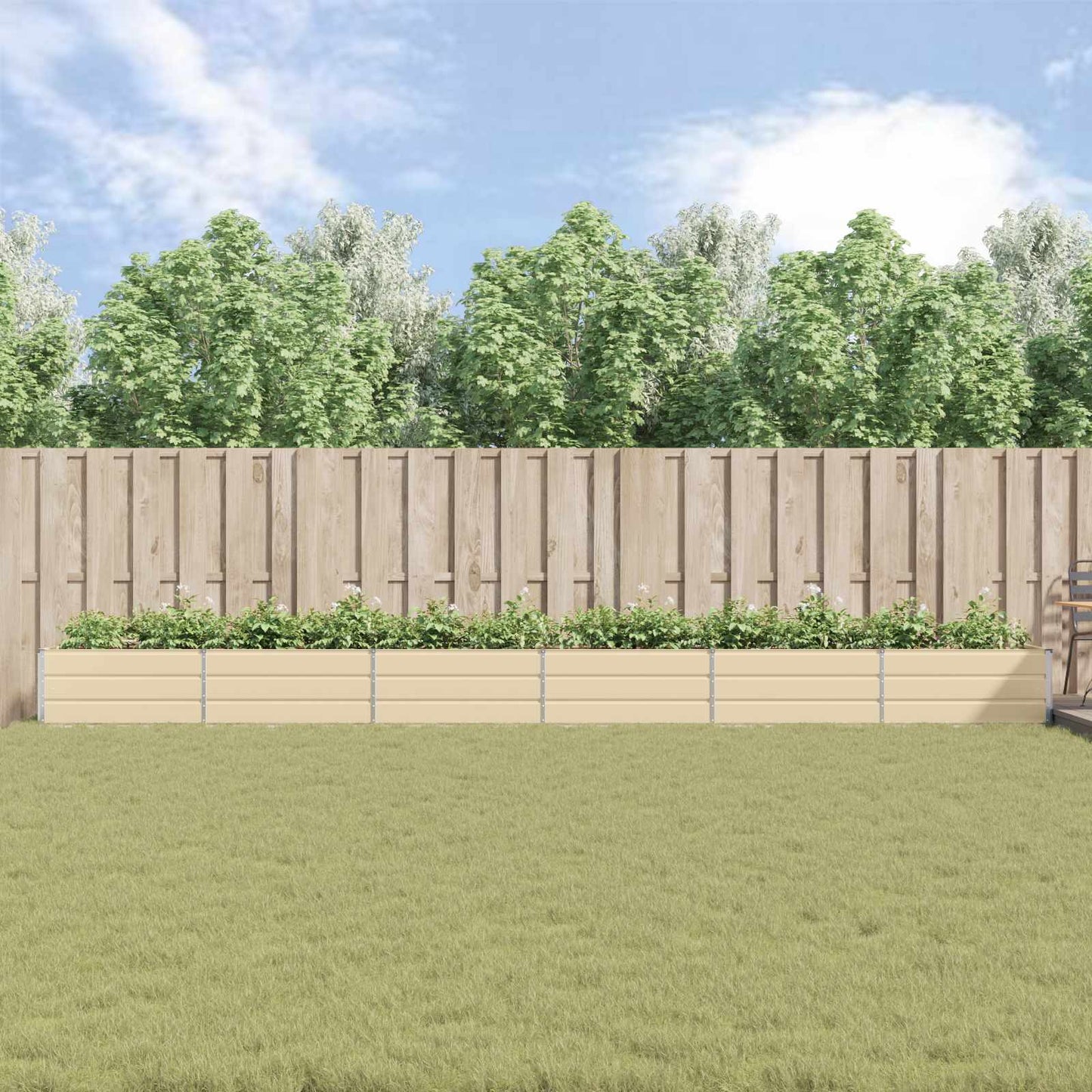 Plantenbak Ivoor 195 x 100 x 45 cm Gegalvaniseerd staal