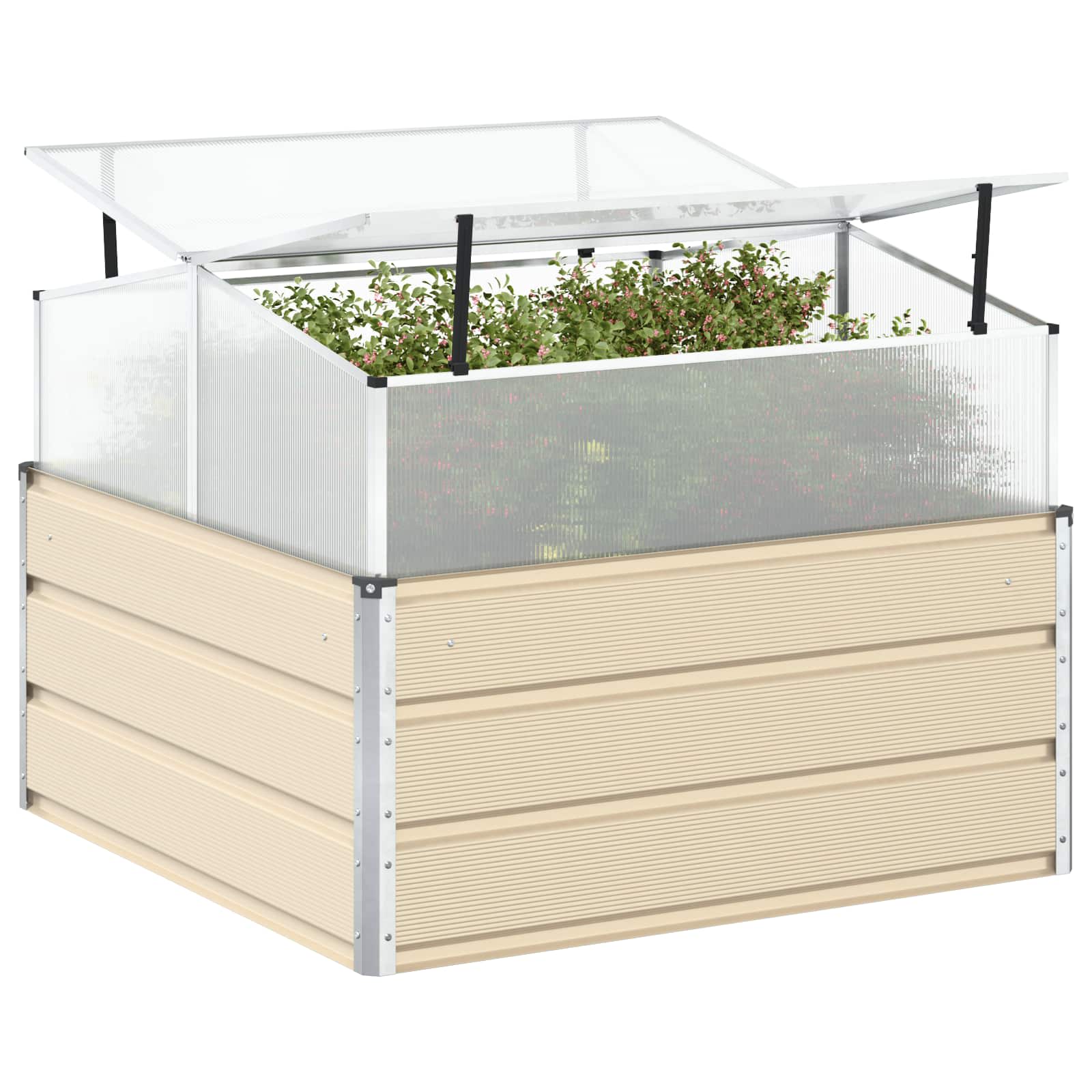 Plantenbak Ivoor 100 x 100 x 77 cm Gegalvaniseerd staal