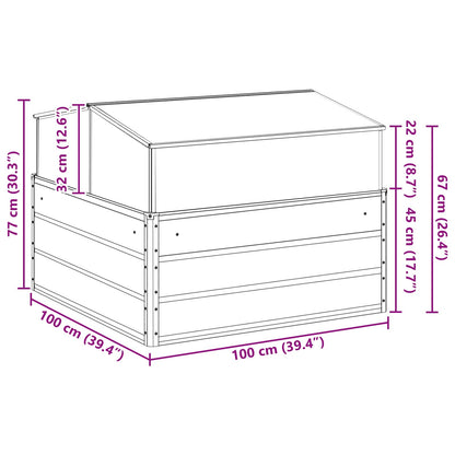 Plantenbak Ivoor 100 x 100 x 77 cm Gegalvaniseerd staal