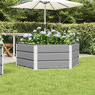 Plantenbak zeshoekig 129x129x45 cm staal lichtgrijs