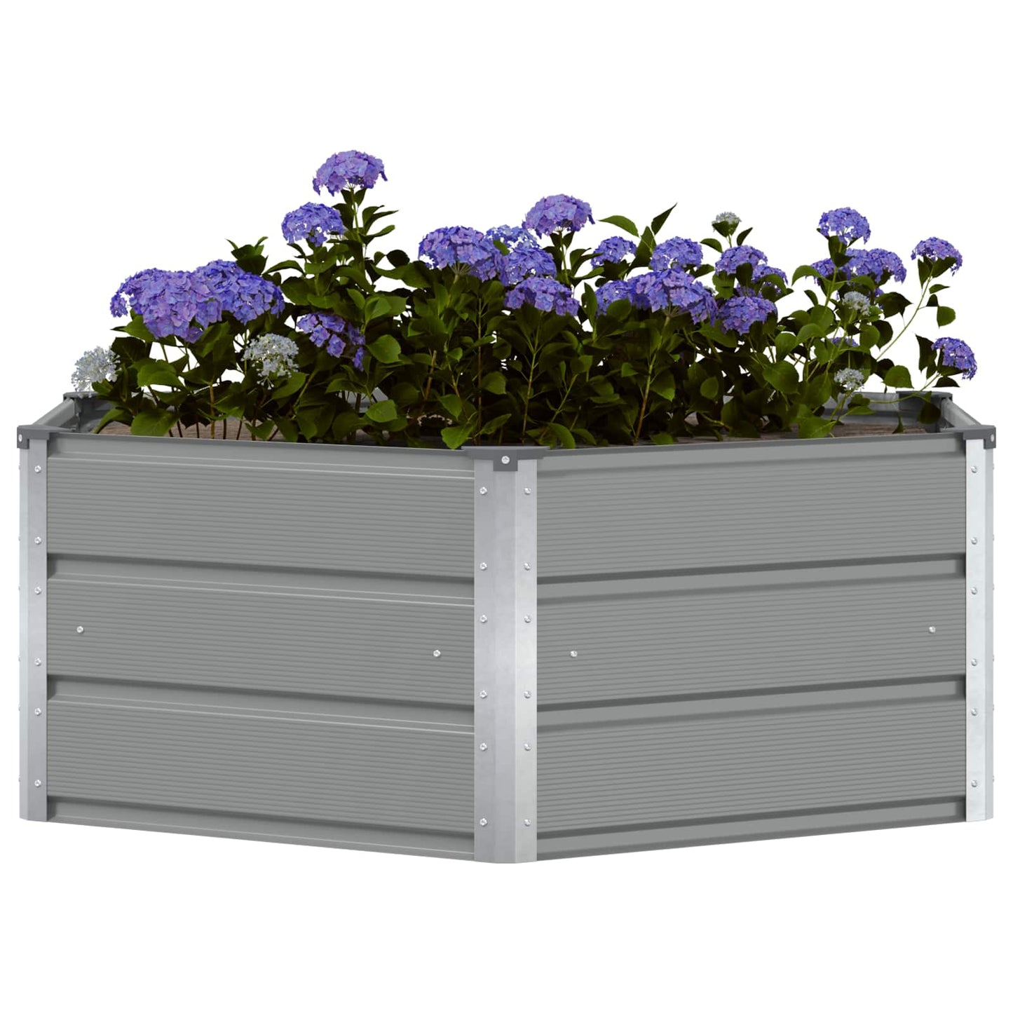 Plantenbak Lichtgrijs 129 x 129 x 45 cm Staal