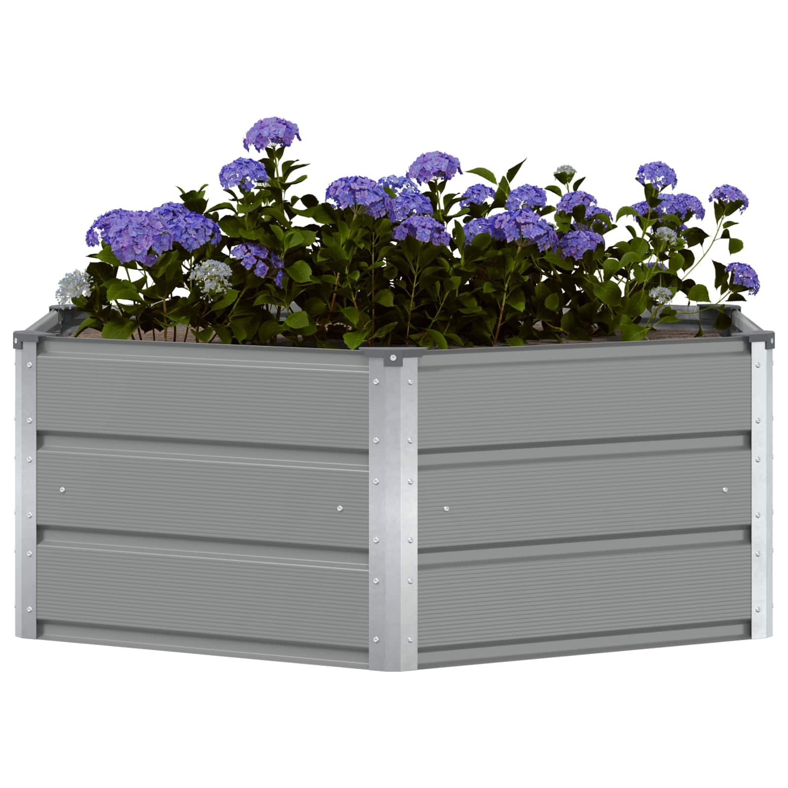 Plantenbak Lichtgrijs 129 x 129 x 45 cm Staal