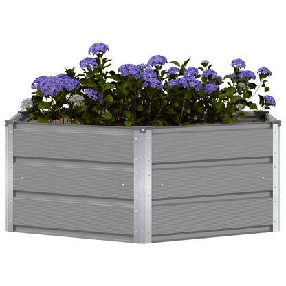 Plantenbak Lichtgrijs 129 x 129 x 45 cm Staal