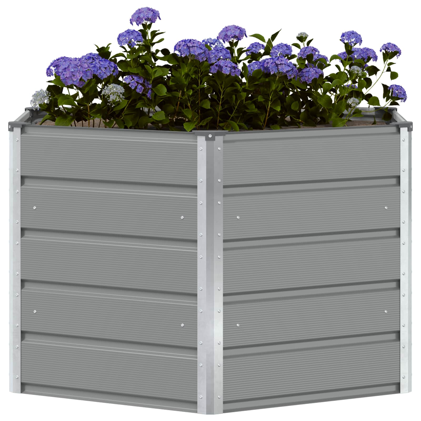 Plantenbak Lichtgrijs 129 x 129 x 75 cm Staal