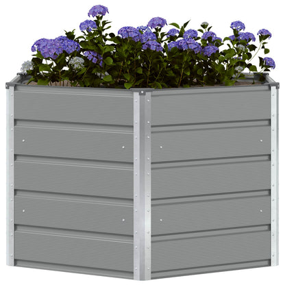 Plantenbak Lichtgrijs 129 x 129 x 75 cm Staal