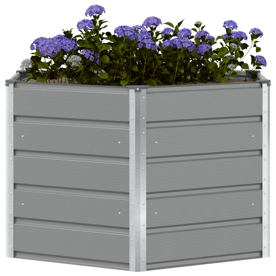 Plantenbak Lichtgrijs 129 x 129 x 75 cm Staal