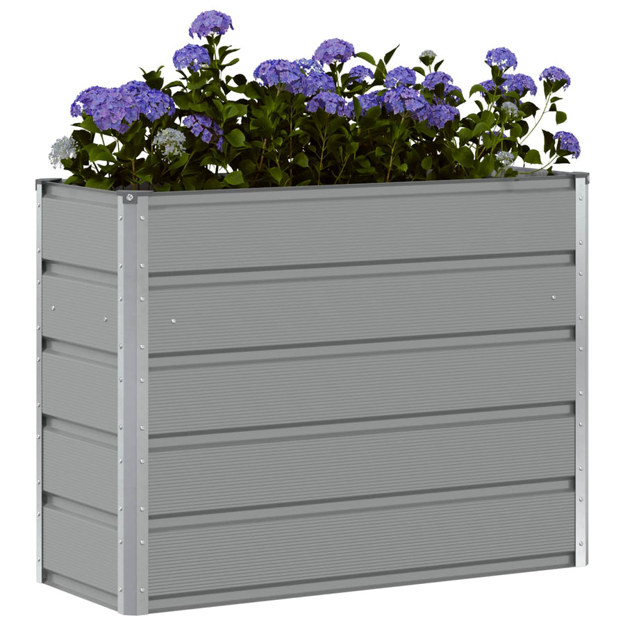 Plantenbak Lichtgrijs 100 x 40 x 75 cm Staal