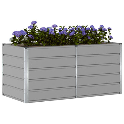 Plantenbak Lichtgrijs 160 x 80 x 75 cm Staal