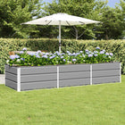 Planter Light Gray 240 x 80 x 45 cm Steel