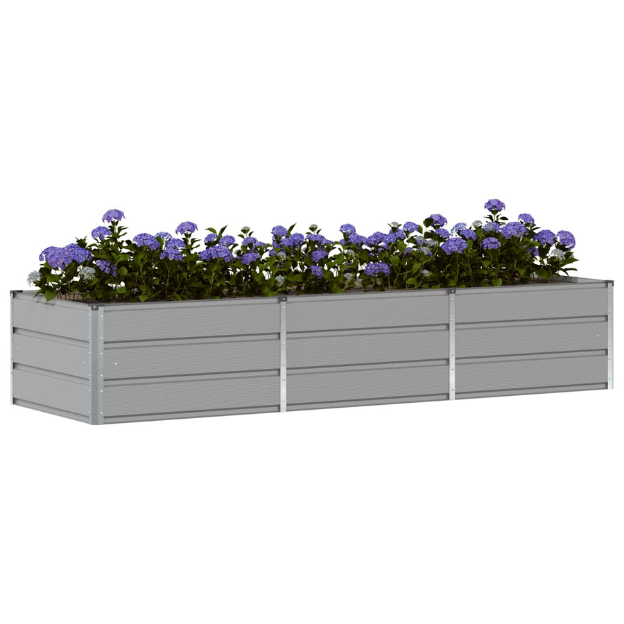 Plantenbak Lichtgrijs 240 x 80 x 45 cm Staal