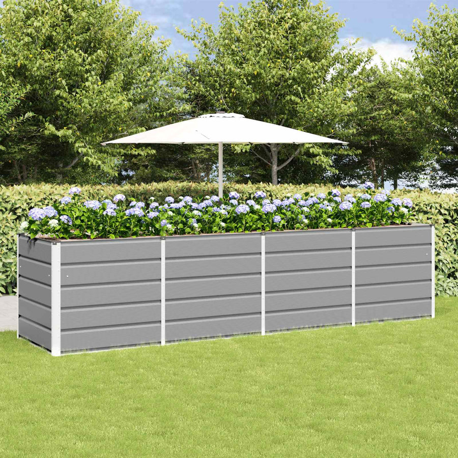 Plantenbak Lichtgrijs 240 x 80 x 75 cm Staal