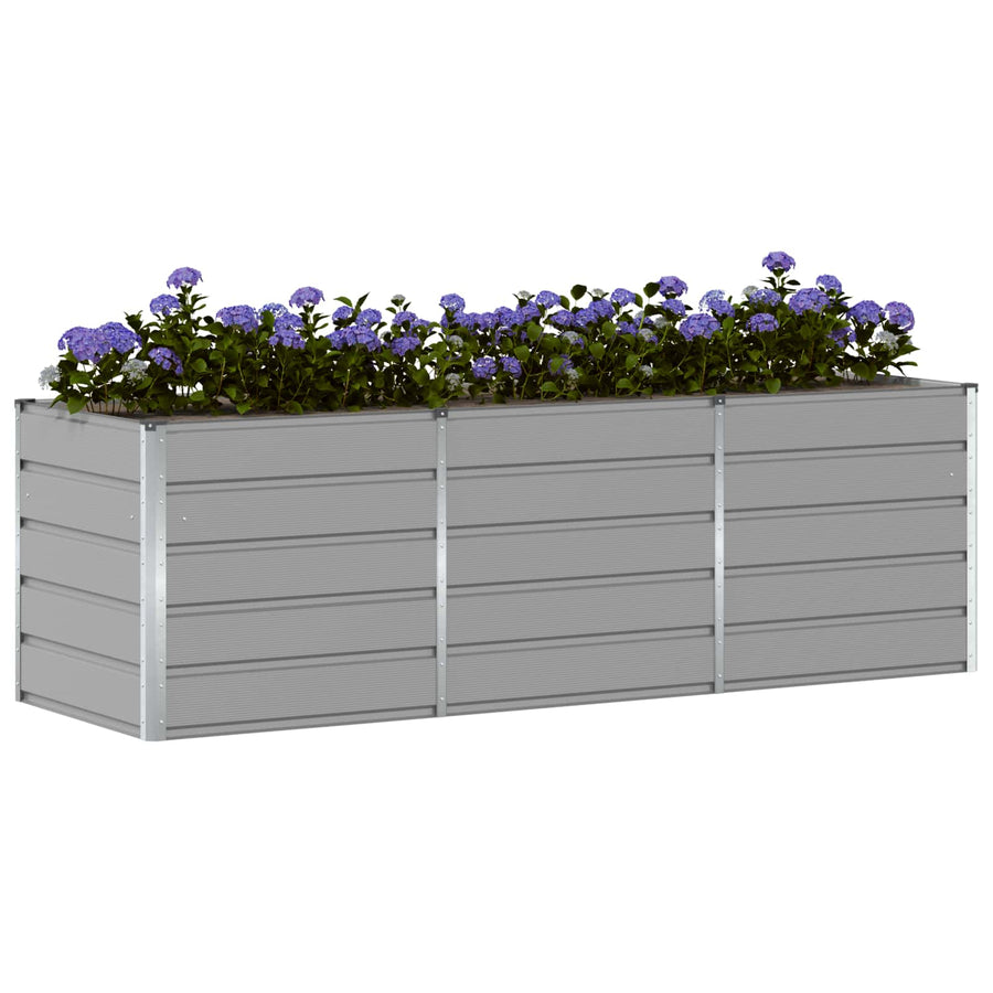 Plantenbak Lichtgrijs 240 x 80 x 75 cm Staal