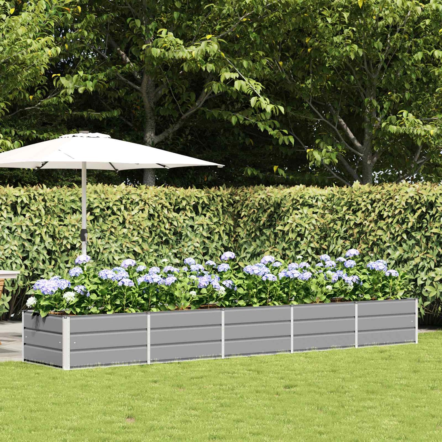 Plantenbak Lichtgrijs 400 x 80 x 45 cm Staal
