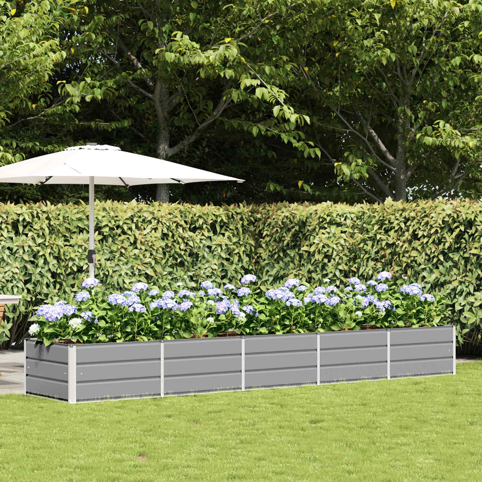 Plantenbak Lichtgrijs 400 x 80 x 45 cm Staal