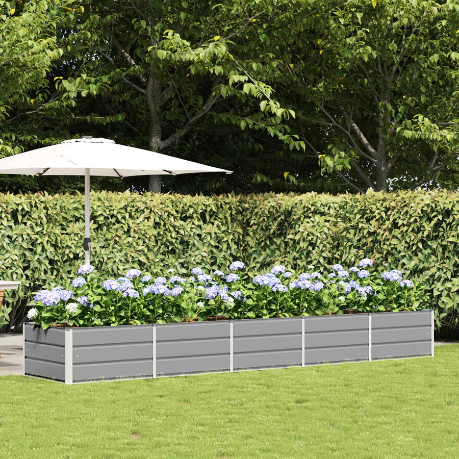 Plantenbak Lichtgrijs 400 x 80 x 45 cm Staal