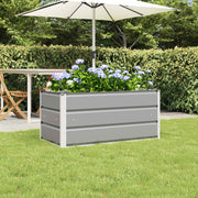 Plantenbak 100x50x45 cm gegalvaniseerd staal lichtgrijs