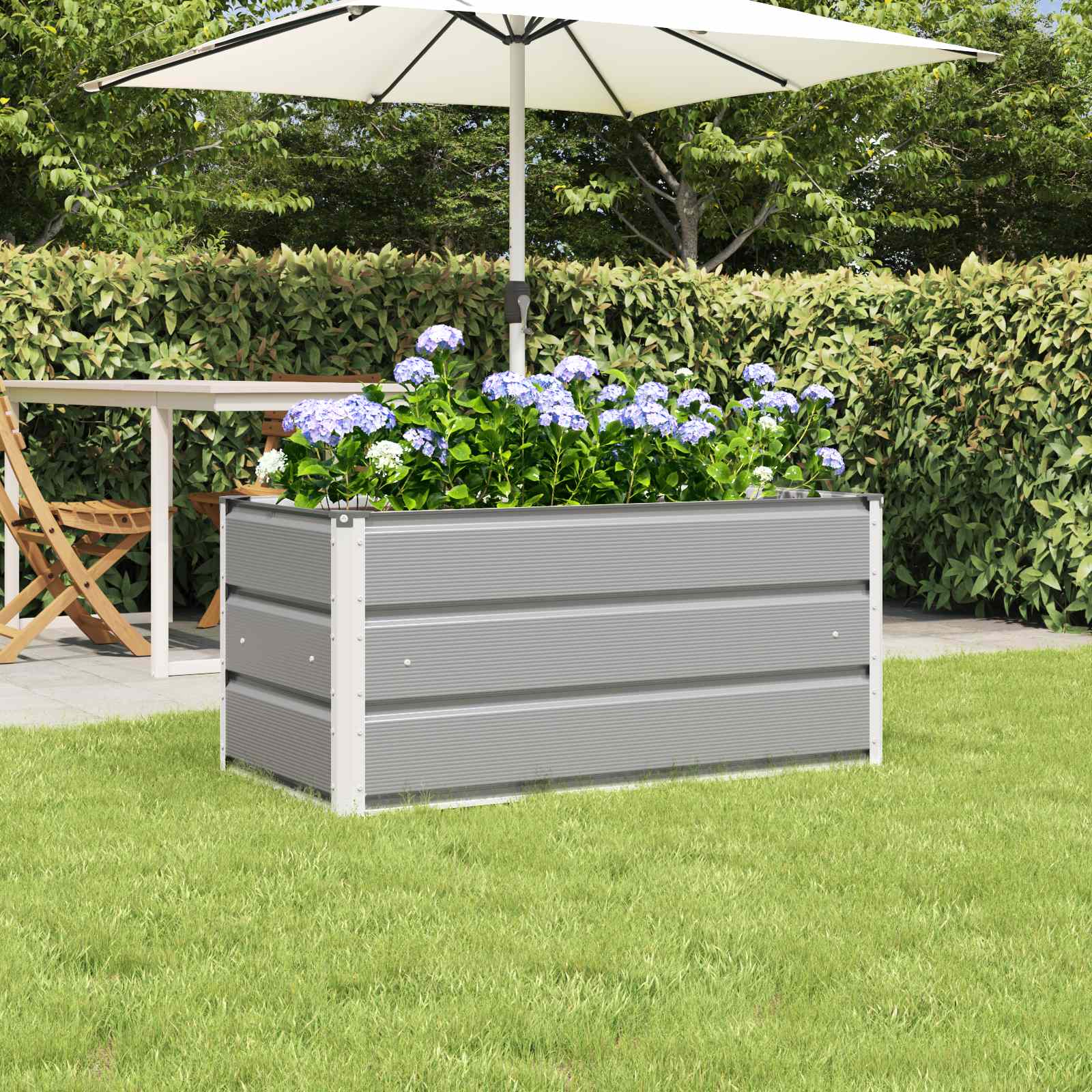 Plantenbak Lichtgrijs 100 x 50 x 45 cm Gegalvaniseerd staal