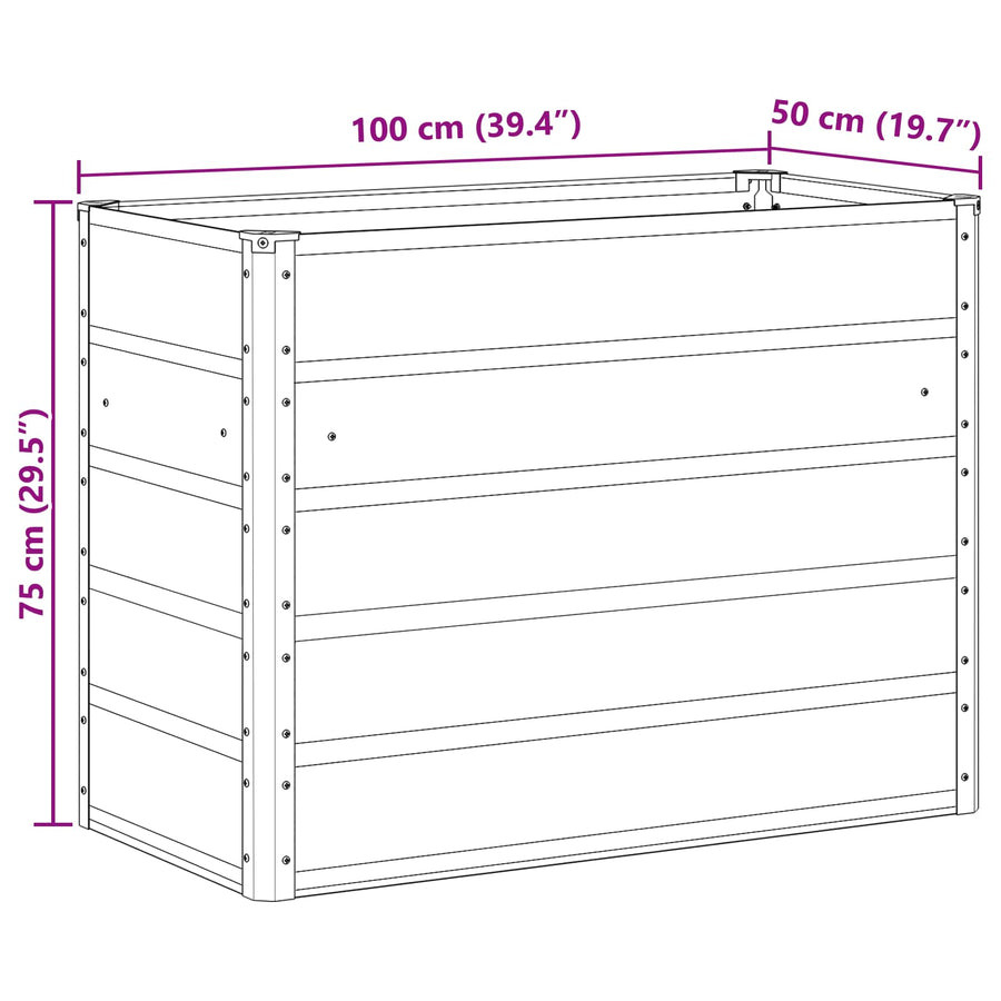 Plantenbak Lichtgrijs 480 x 50 x 45 cm Gegalvaniseerd staal