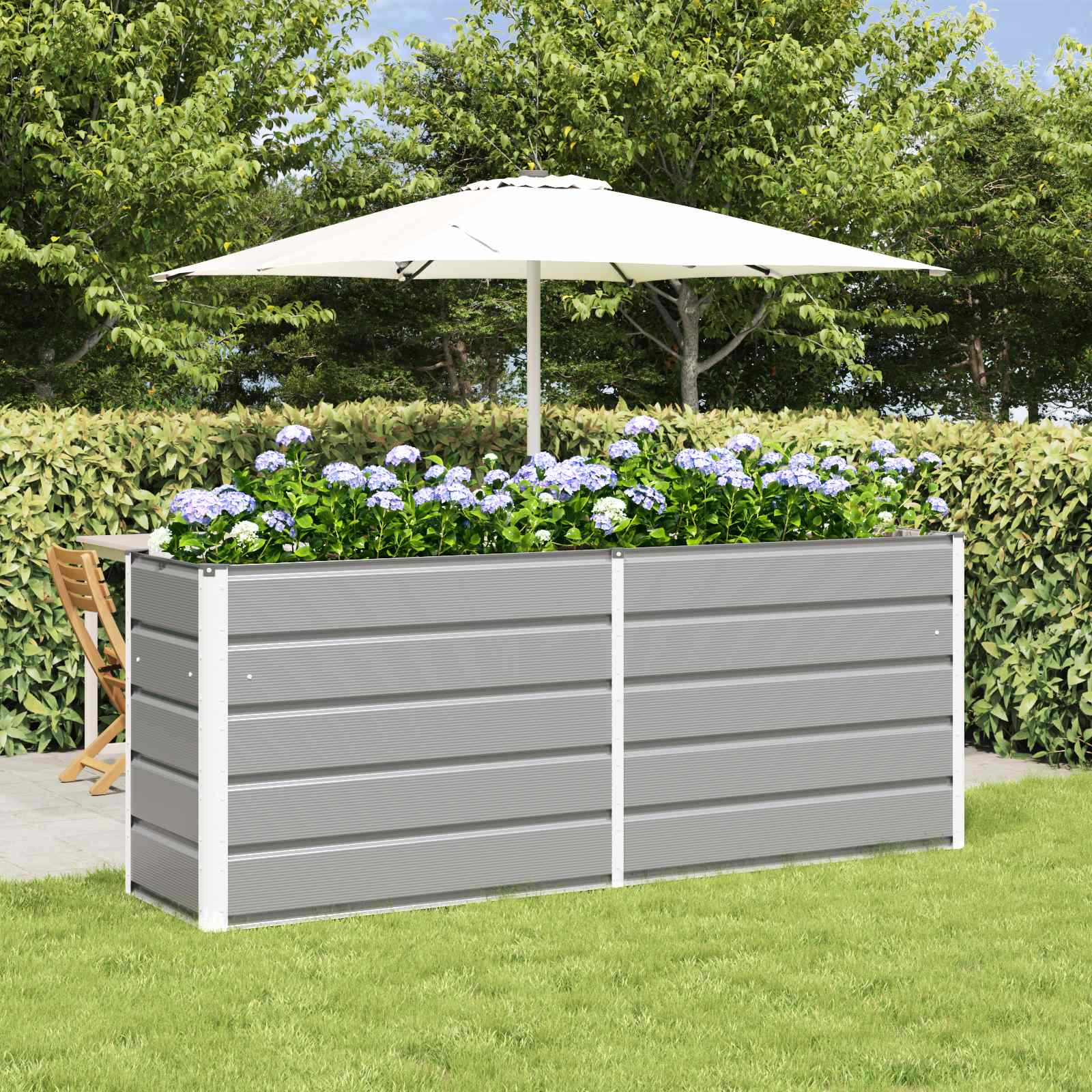 Plantenbak Lichtgrijs 480 x 50 x 45 cm Gegalvaniseerd staal
