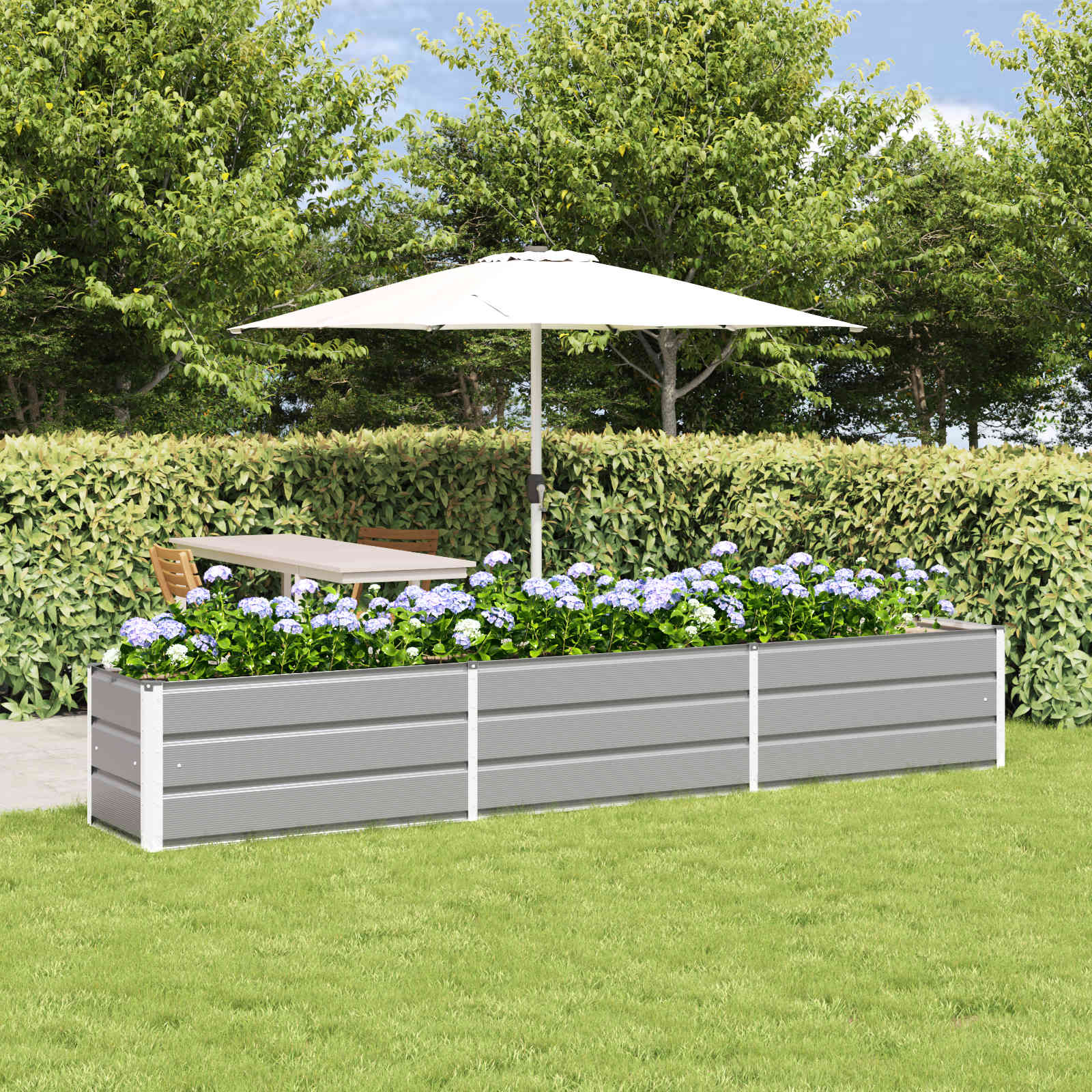 Plantenbak Lichtgrijs 480 x 50 x 45 cm Gegalvaniseerd staal