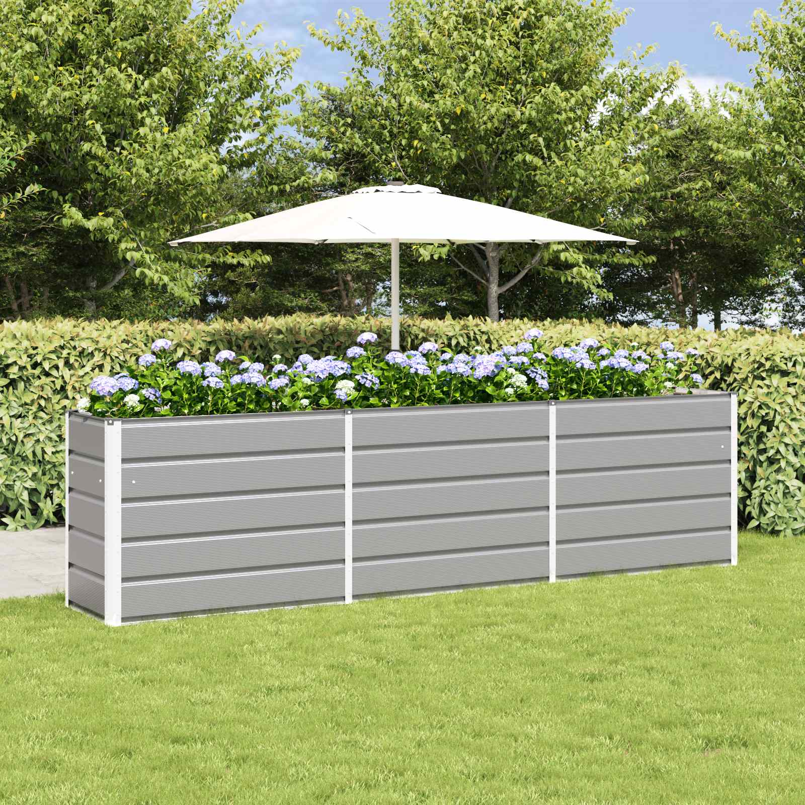 Plantenbak Lichtgrijs 480 x 50 x 45 cm Gegalvaniseerd staal